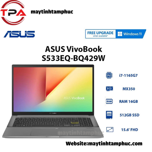 Laptop Asus S533EQ I7-1165G7 16GB SSD Nvme PCI 512GB Ndivia Mx350