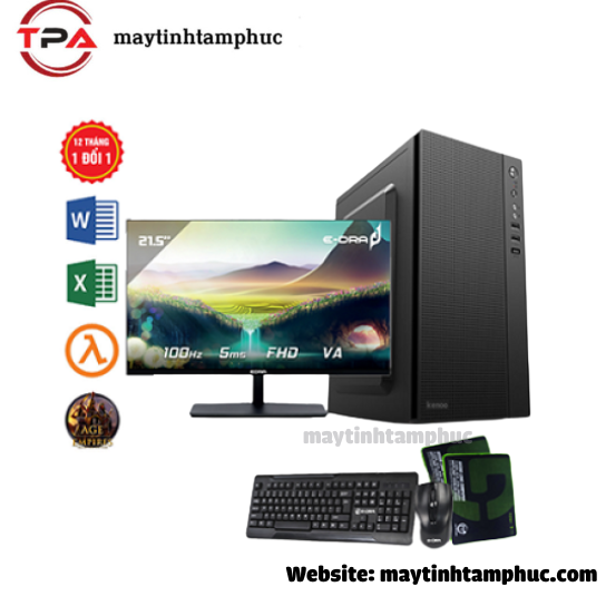 PC văn phòng ram 8GB /SSD 256 /Màn 22inch