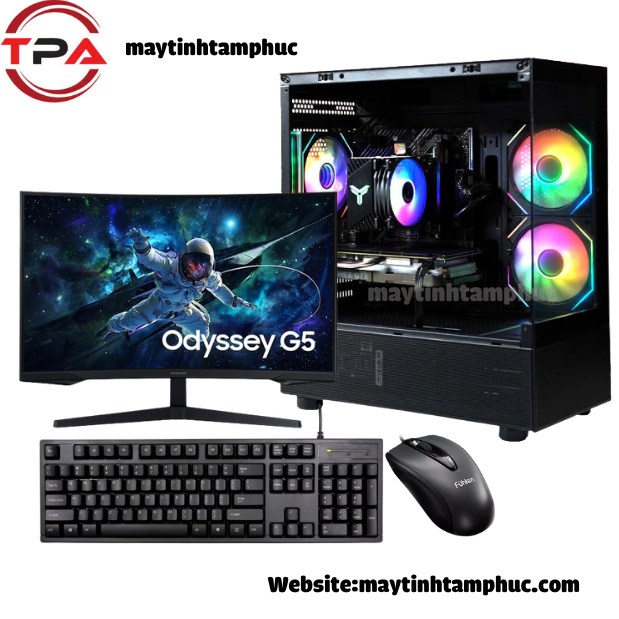 PC Gaming Đồ họa Core i5-12400F Ram 32GB SSD MP33 512GB Màn Samsung 27inch
